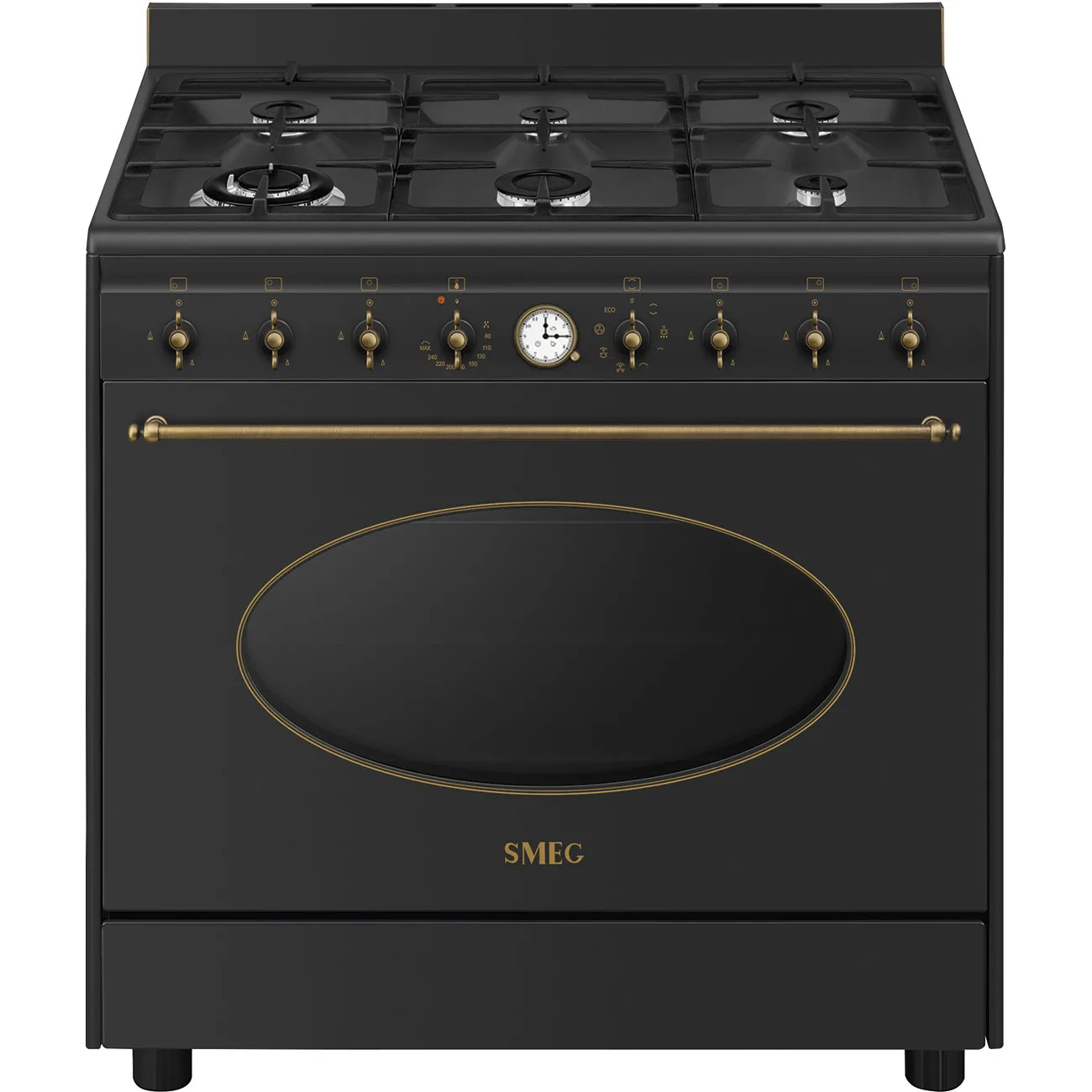 Bếp liền lò 90x60 cm Coloniale – Xám than
